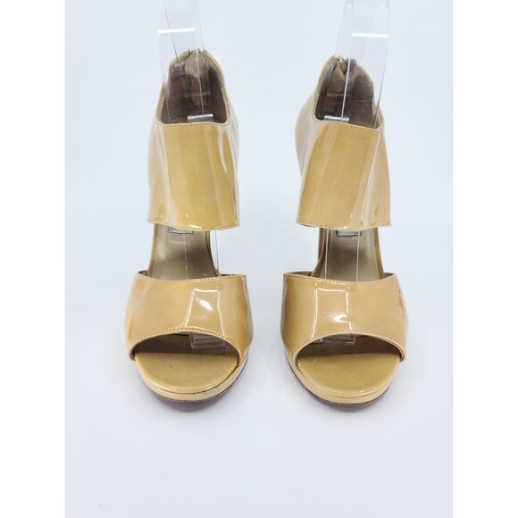 Jimmy Choo Vintage Yellow Cuff Open Toe Stiletto Heels Size 38.5 - Picture 3 of 7